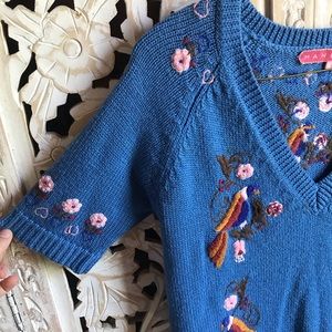 MANOUSH Anthropologie Embroidered Sweater Dress